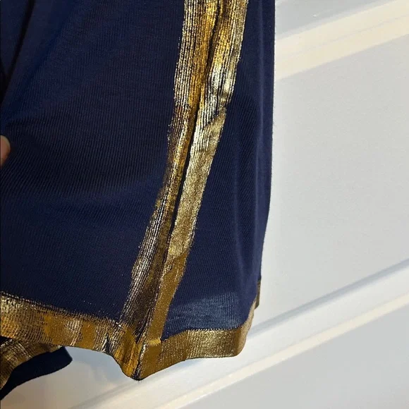 Zadig & Voltaire Navy and Gold Short Sleeve Top - Picture 4 of 5